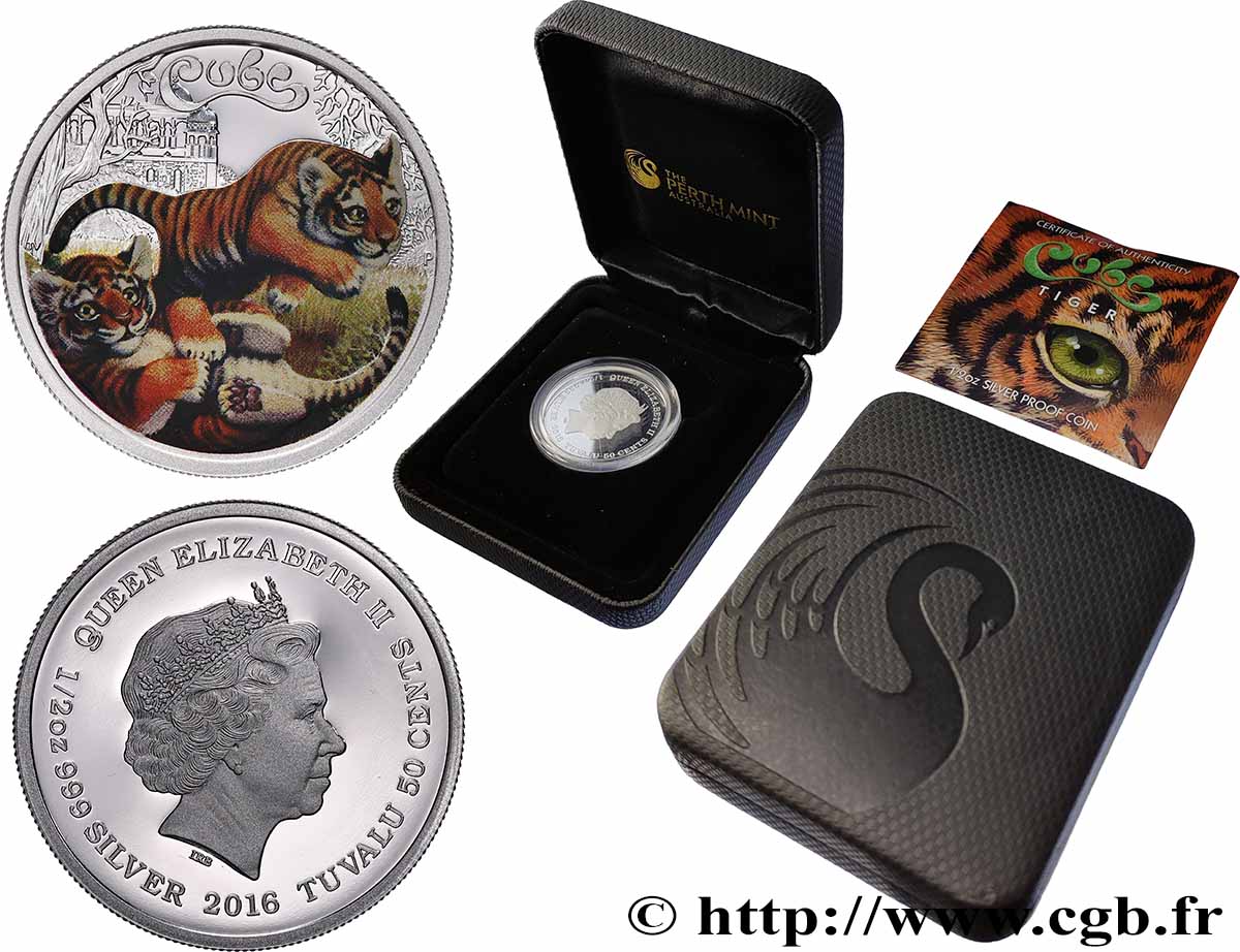 TUVALU 50 Cents Proof Tigre 2016  ST 