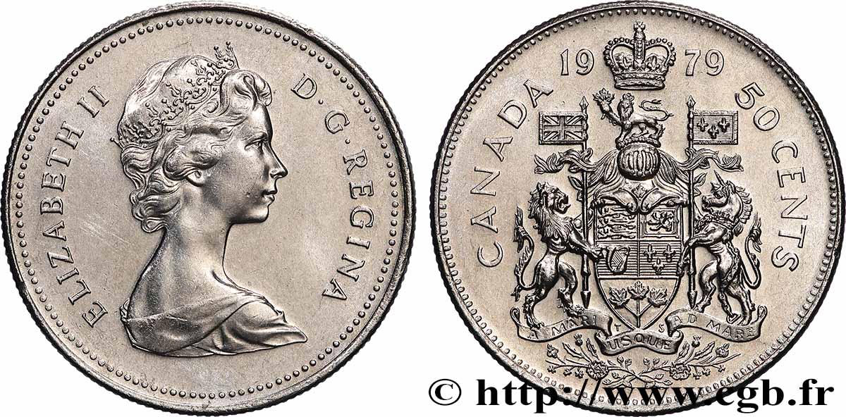 CANADA 50 Cents Elisabeth II 1979 Ottawa VF 