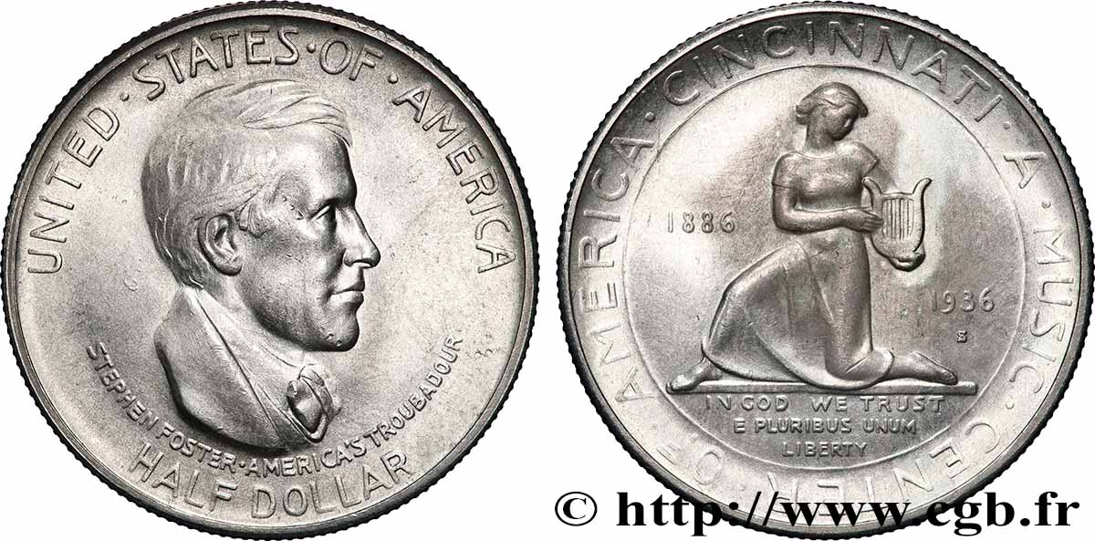 ÉTATS-UNIS D&nbsp;AMÉRIQUE 1/2 Dollar Cincinnati 1936 San Francisco SPL 