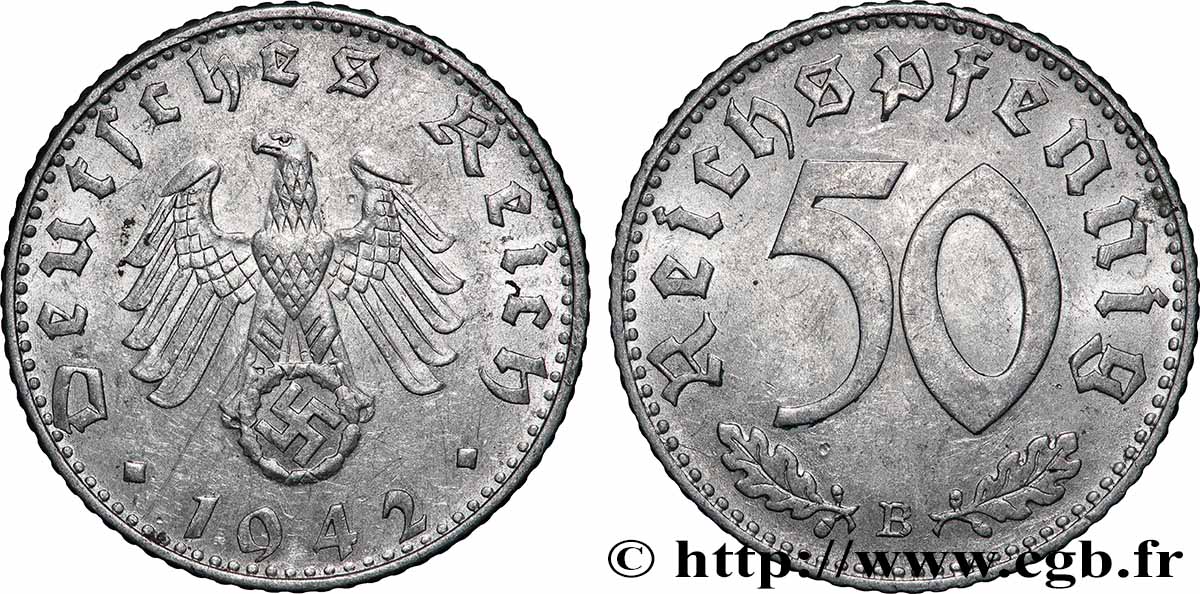 ALLEMAGNE 50 Reichspfennig 1942 Vienne - B TTB+ 