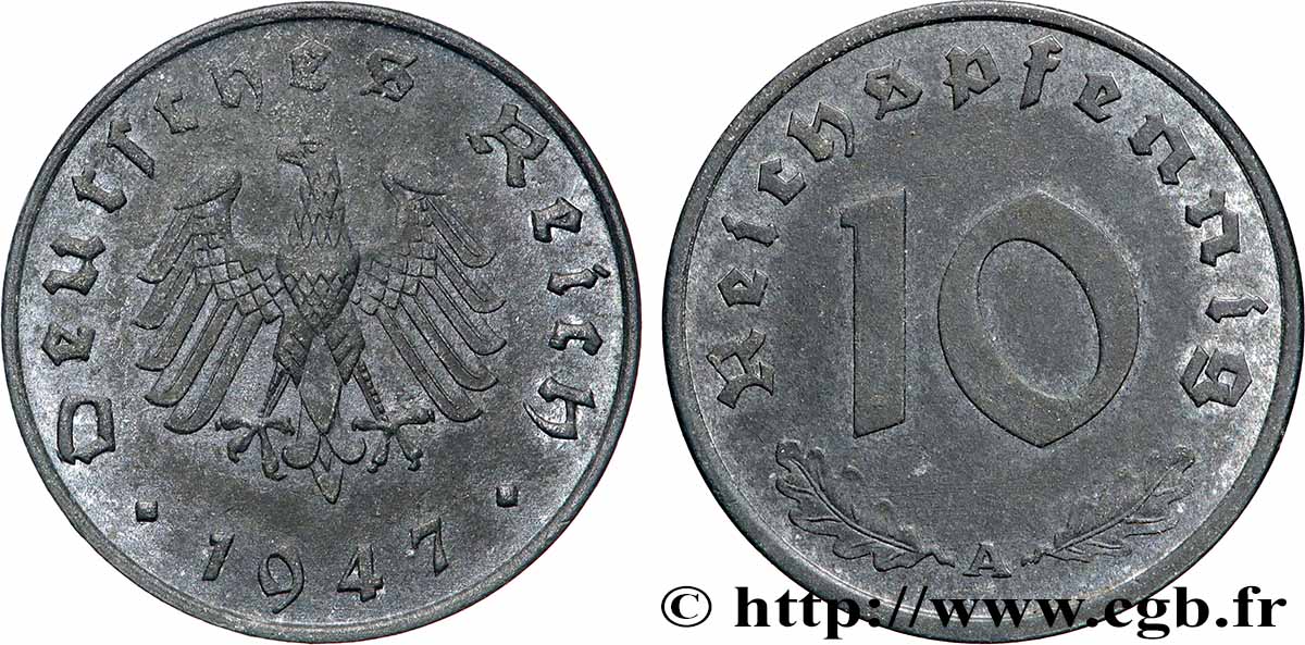 GERMANY 10 Reichspfennig  1947 Berlin AU 