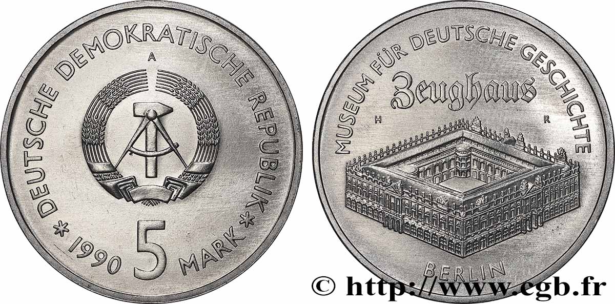 GERMAN DEMOCRATIC REPUBLIC 5 Mark Zeughaus, Musée de l’Histoire Allemande à Berlin 1990 Berlin MS 
