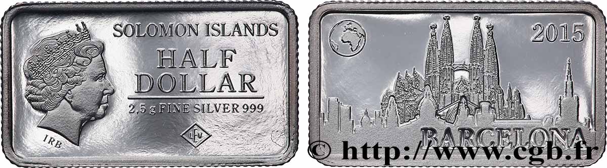 ISLAS SOLOMóN 1/2 Dollars Proof Sagrada Familia 2015  SC 