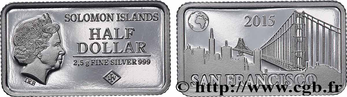 ÎLES SALOMON 1/2 Dollars Proof Golden Gate 2015  SPL 