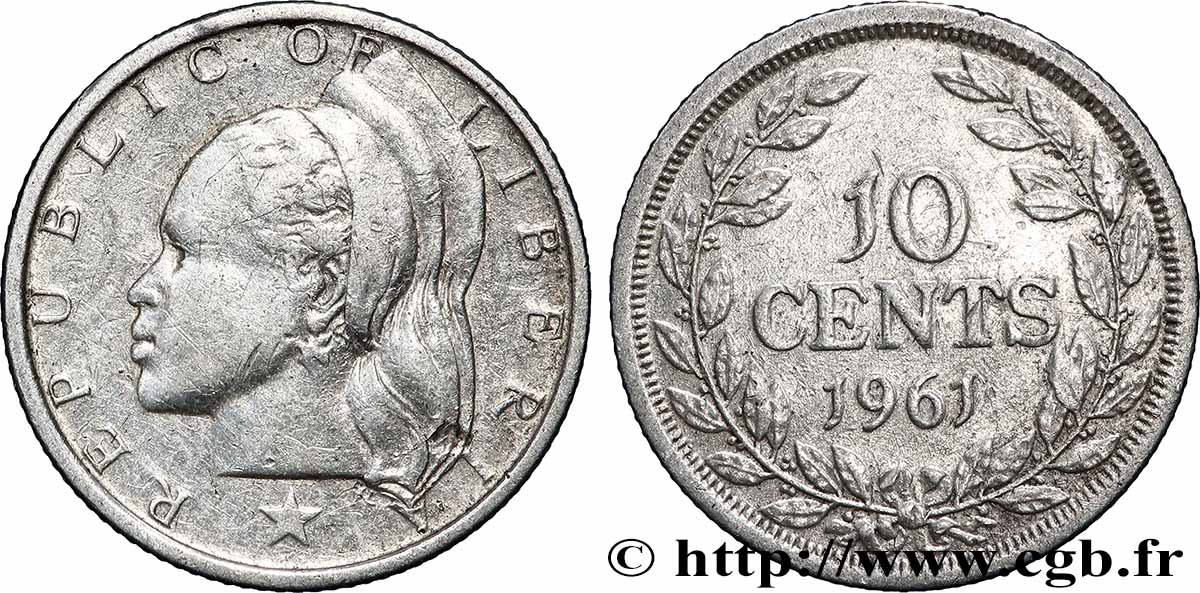 LIBERIA 10 Cents 1961 Philadelphie TB+ 