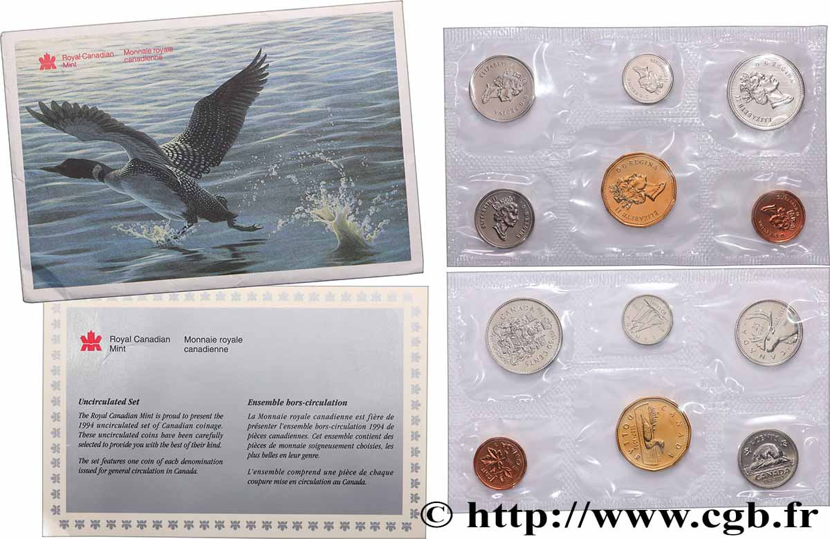 CANADA Série 6 monnaies 1992  FDC 