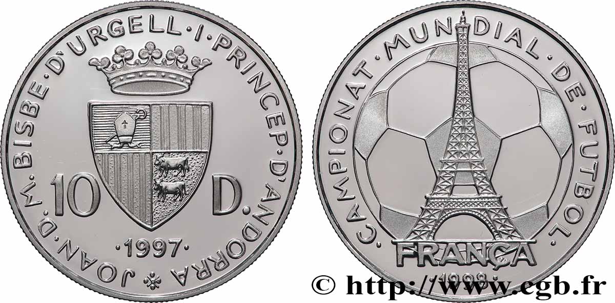 ANDORRE (PRINCIPAUTÉ) 10 Diners Proof Coupe du monde 1998 1997  SPL 