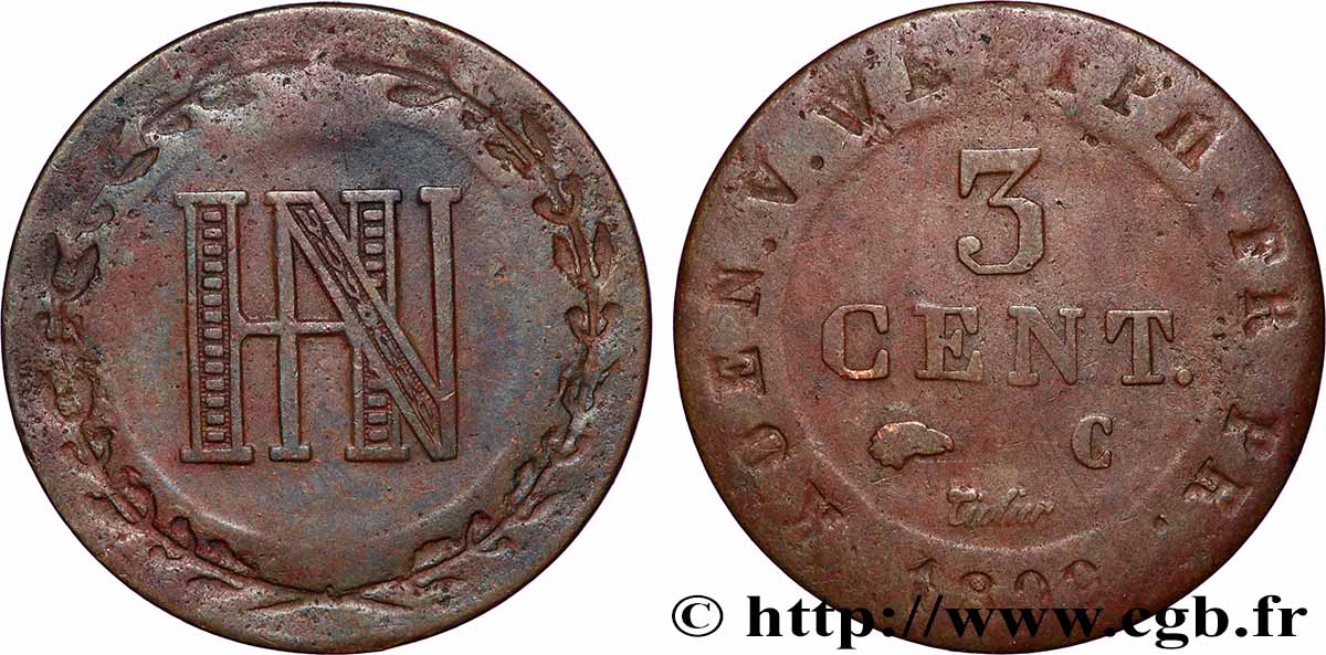 ALLEMAGNE - ROYAUME DE WESTPHALIE 3 Cent. Jérôme Napoléon 1809 Cassel - C TB+/TB 