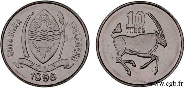 BOTSWANA (REPUBLIC OF) 10 Thebe Oryx d’Afrique Australe 1998  MS 