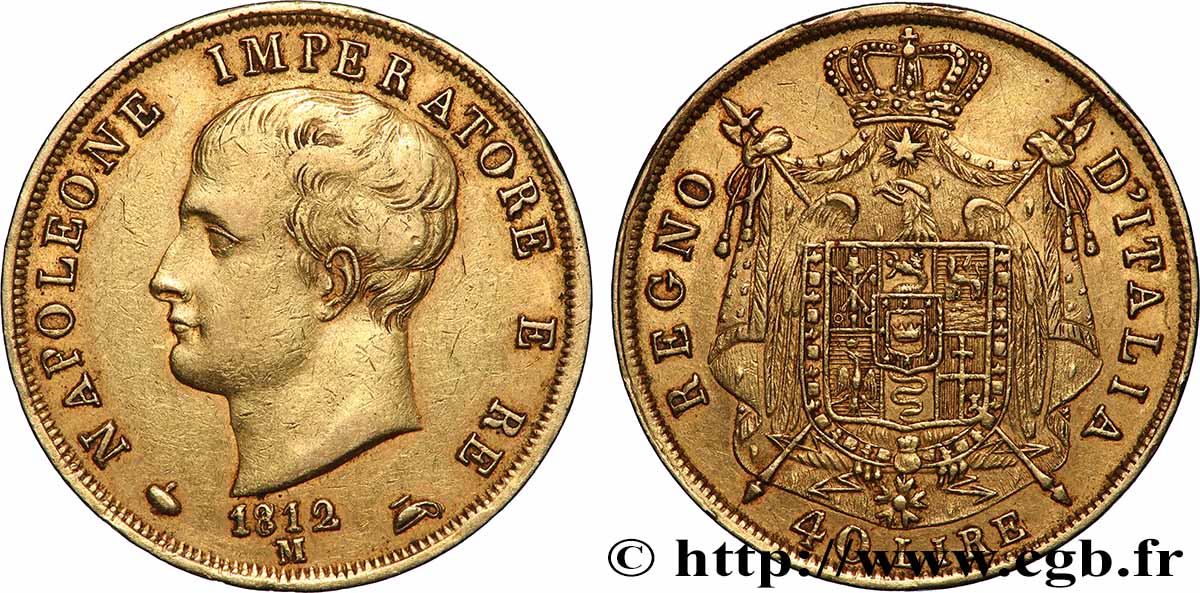 GOLD-, PALLADIUM- UND PLATIN-INVESTITIONEN 40 Lire 1812 Milan SS 