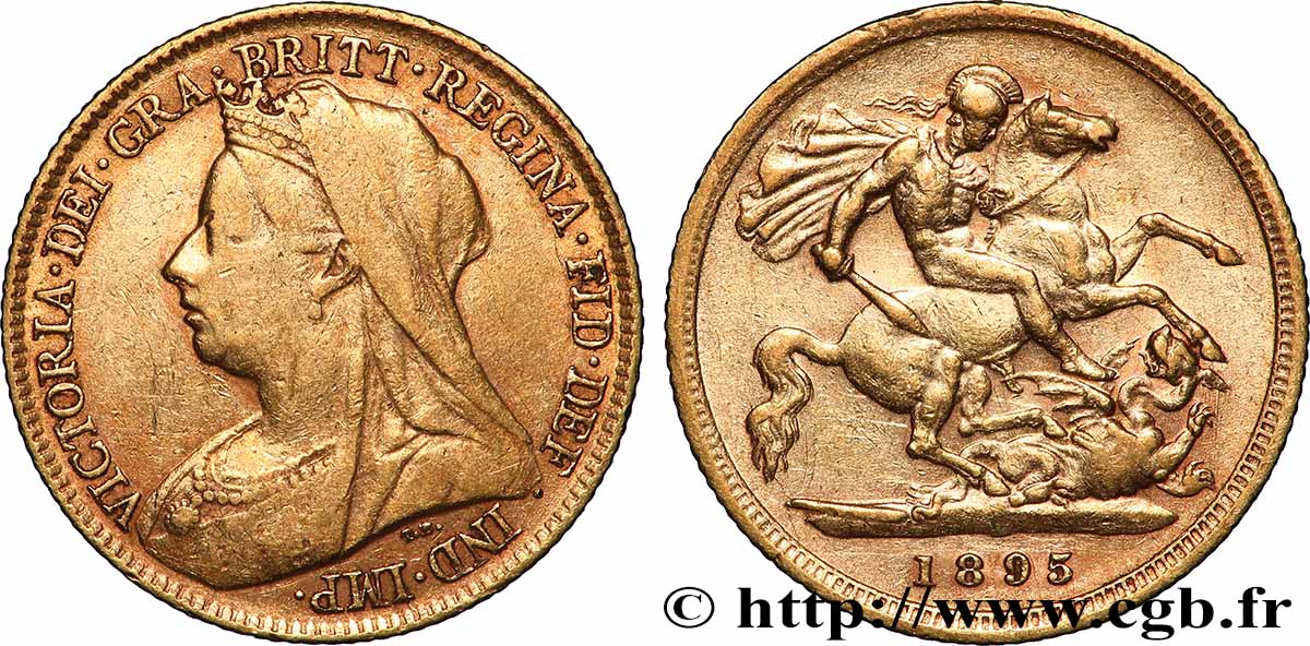 OR, PALLADIUM ET PLATINE INVESTISSEMENT 1/2 Souverain Victoria “Old Head” 1895 Londres TB+/TTB 