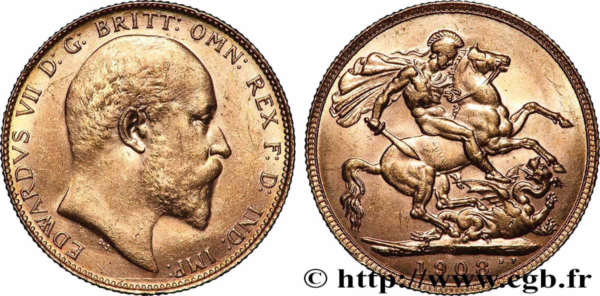 ORO, PALLADIO E PLATINO: INVESTIMENTI 1 Souverain Edouard VII 1908 Perth q.SPL 