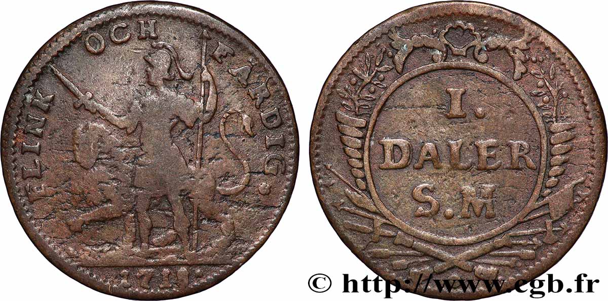 SVEZIA 1 Daler au nom de Charles XII 1718  MB 