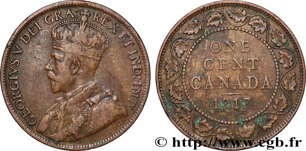 KANADA 1 Cent Georges V 1917  SS 