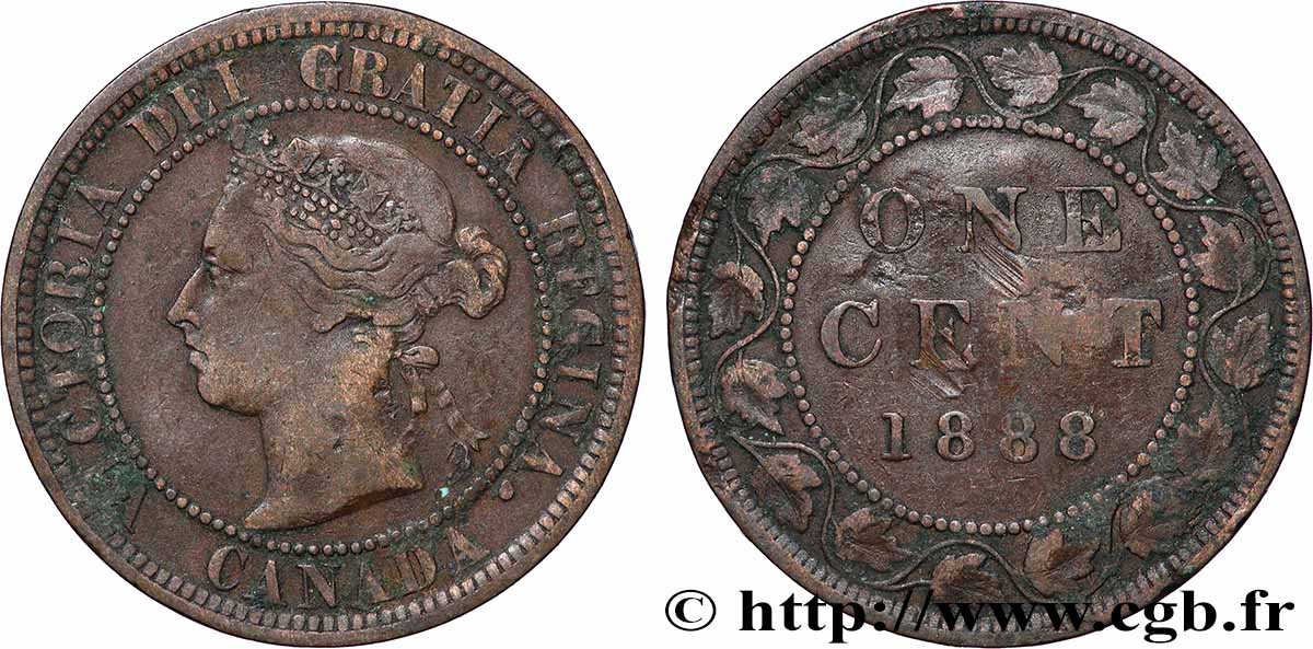 KANADA 1 Cent Victoria 1888  fSS 