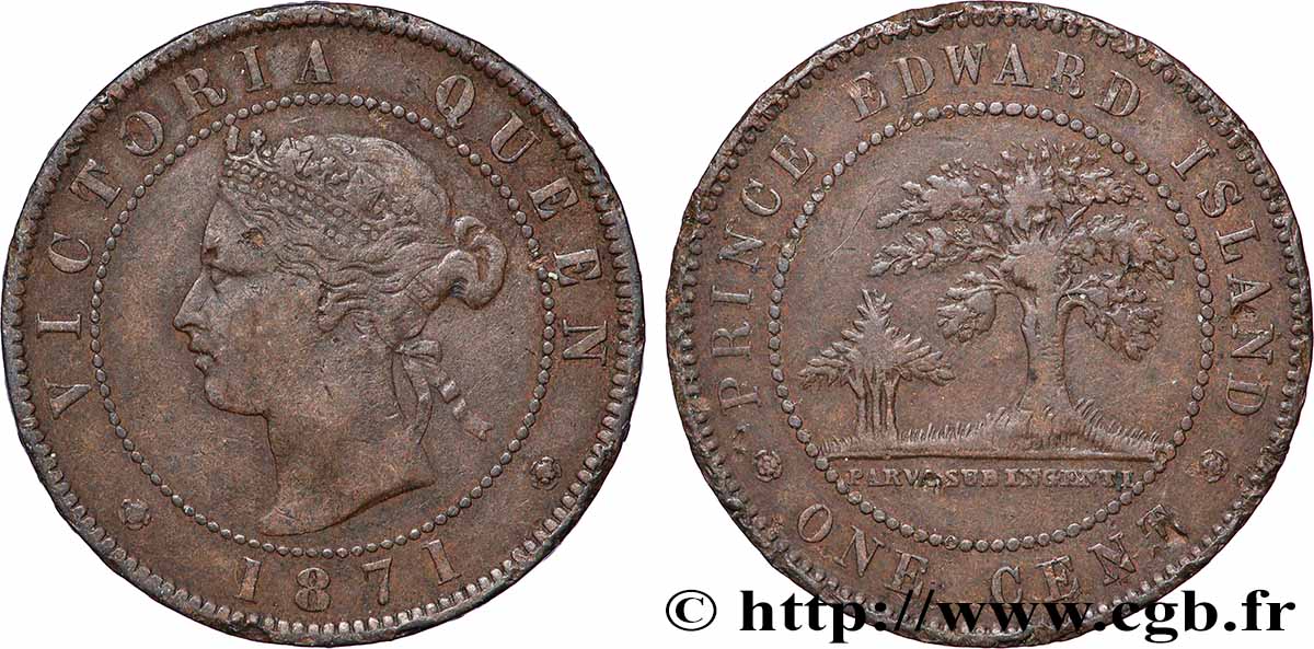 ÎLE-DU-PRINCE-ÉDOUARD 1 Cent Victoria 1871  TB+ 