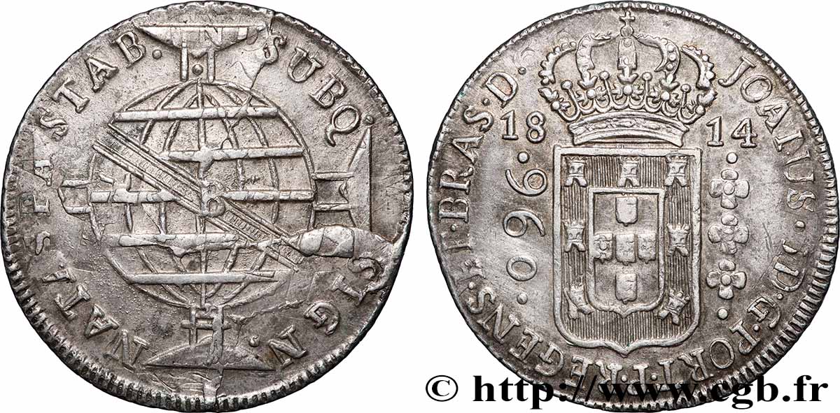 BRESIL - PRINCE JEAN REGENT 960 Reis  1814 Bahia MBC+ 