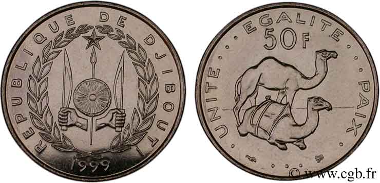 DJIBOUTI 50 Francs dromadaires 1999 Paris MS 