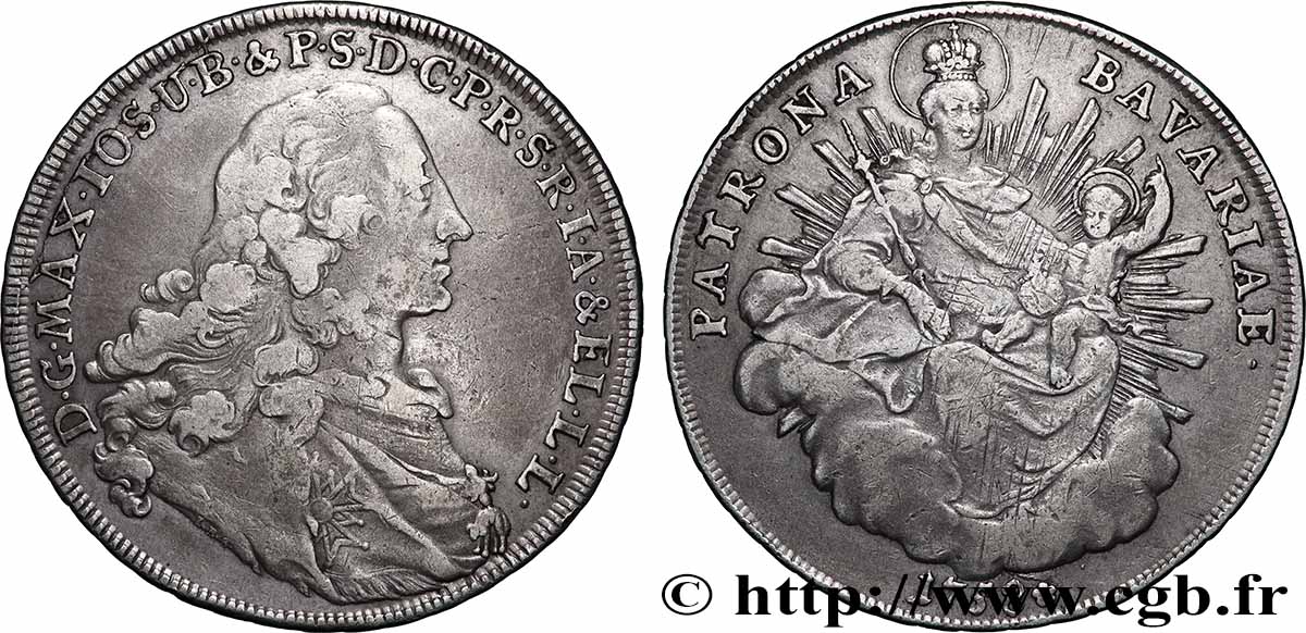 ALLEMAGNE - ÉLECTORAT DE BAVIÈRE - MAXIMILIEN III JOSEPH 1 Thaler  1758 Munich TTB 