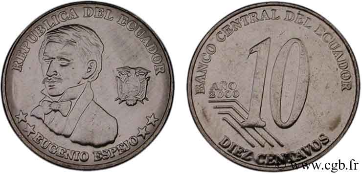 ECUADOR 10 Centavos Eugenio Espejo 2000  MS 