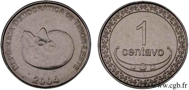 TIMOR 1 Centavo Nautile 2004  fST 
