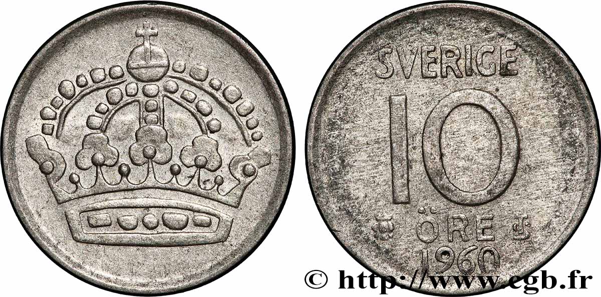 SWEDEN 10 Ore 1960 Kungsholmen AU 