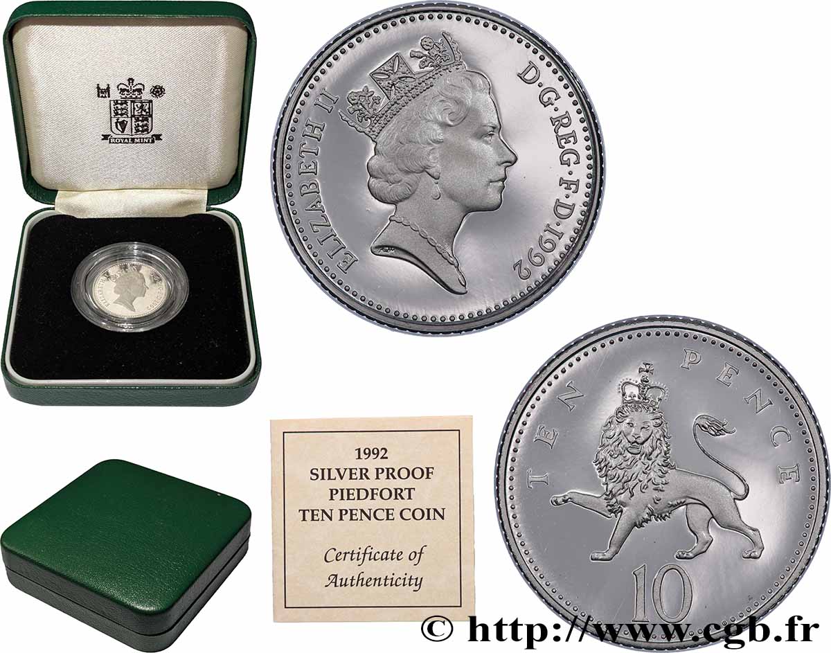 VEREINIGTEN KÖNIGREICH Piéfort Proof 10 Pence Elisabeth II 1992 Llantrisant ST 