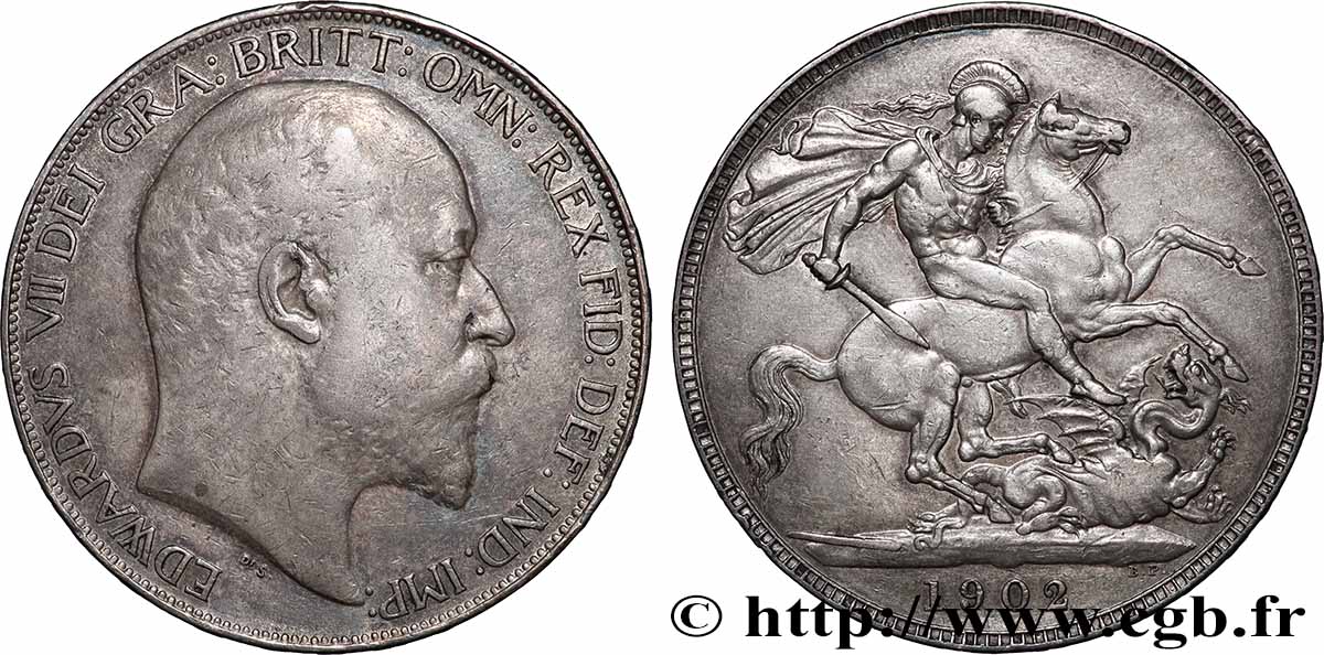 GRANDE-BRETAGNE - ÉDOUARD VII 1 Crown 1902  TTB 