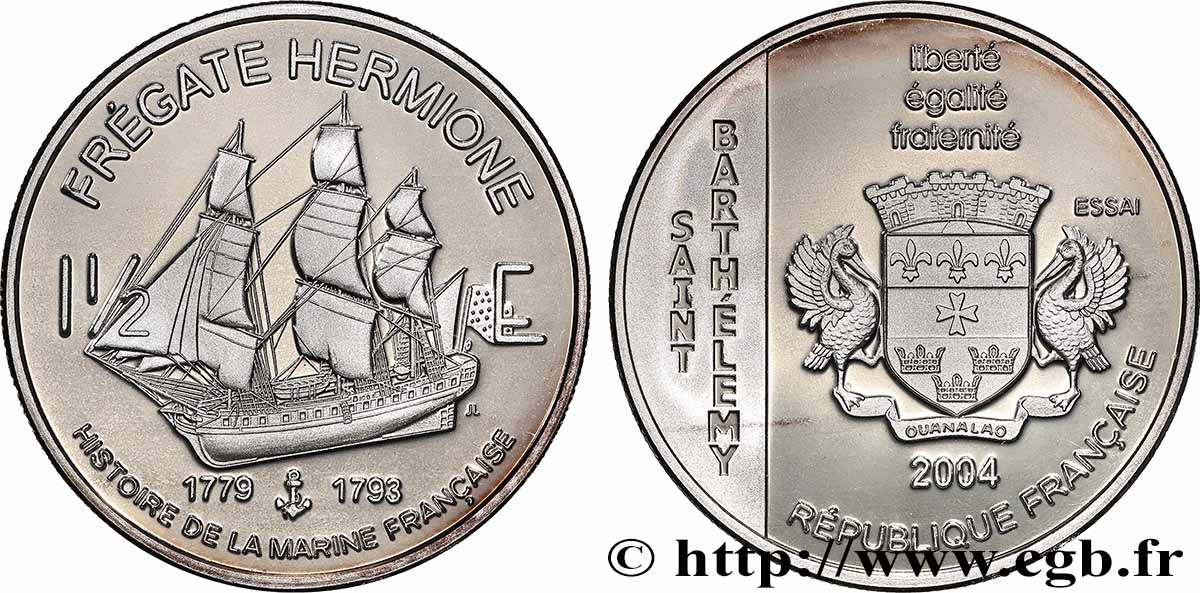 PORTUGAL 1 1/2 Escudo Frégate Hermione 2004  VZ 