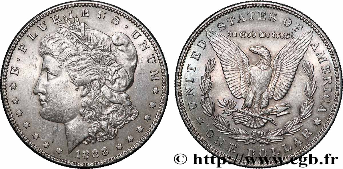 ÉTATS-UNIS D&nbsp;AMÉRIQUE 1 Dollar Morgan 1888 Philadelphie SPL 
