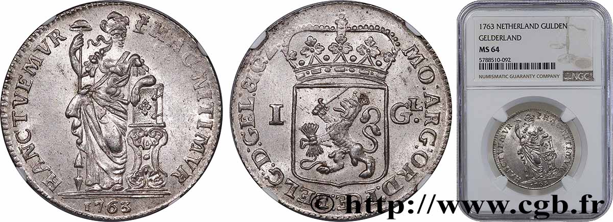 PROVINCES-UNIES - GUELDRE 1 Gulden 1763  SC64 NGC