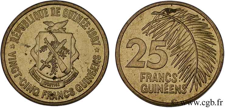 GUINEA 25 Francs Guinéens 1987  SC 