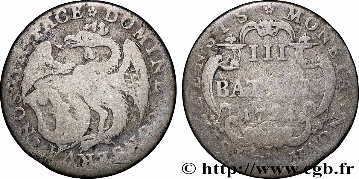 SWITZERLAND - CITY OF BASEL 3 Batzen 1724 Bâle VF 