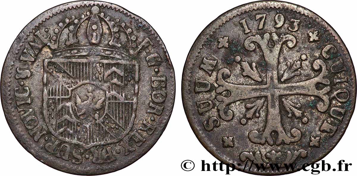 SUISSE - CANTON DE NEUCHATEL 1/2 Batzen 1793 Neuchâtel TB+ 