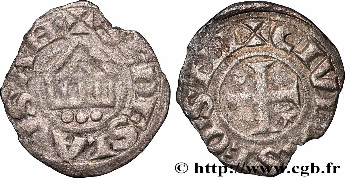 SWITZERLAND - BISHOPRIC OF LAUSANNE Denier n.d. Lausanne XF 