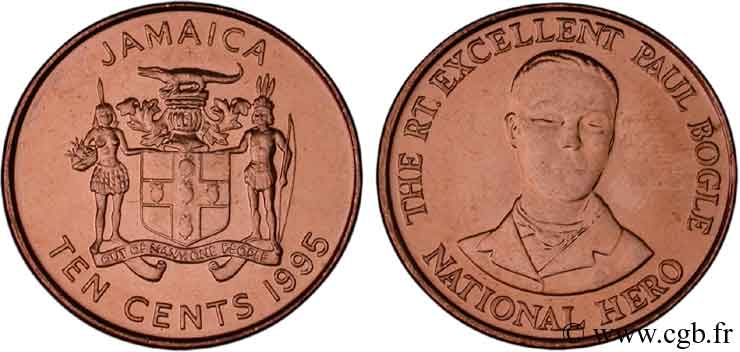 JAMAICA 10 Cents armes / Paul Bogle, héros national 1995  SC 