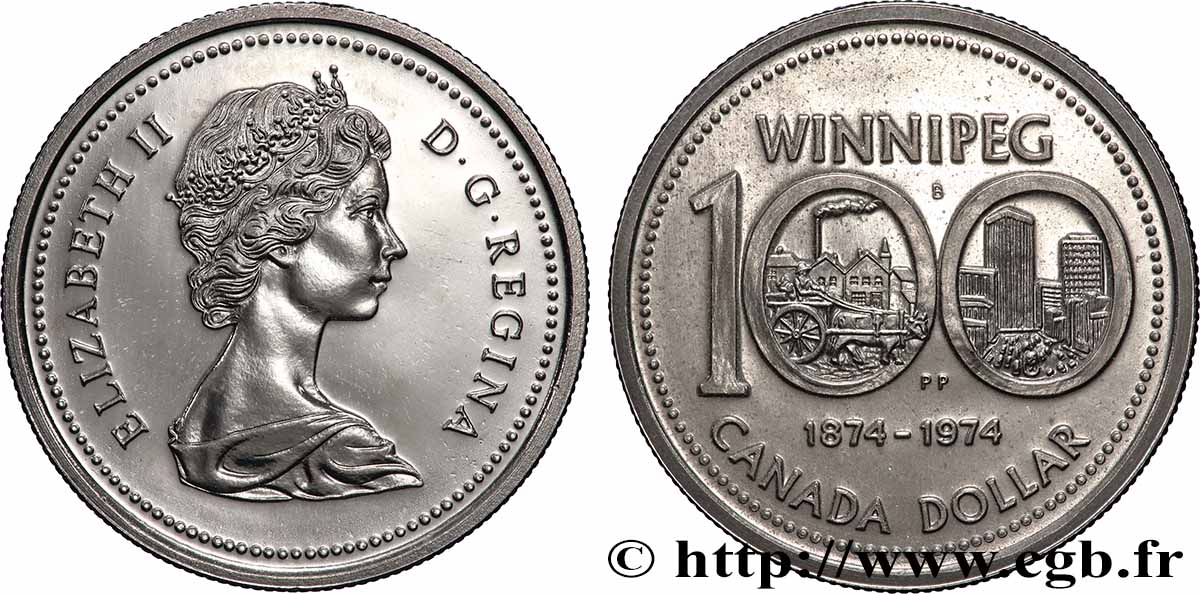 CANADA 1 Dollar Centenaire de Winnipeg 1974 Ottawa SPL 