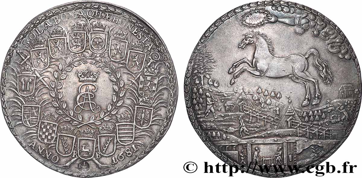 ALLEMAGNE - BRUNSWICK LUNEBOURG CALENBERG (DUCHÉ DE) - ERNEST AUGUSTE 1½ Thaler  1681  SUP 