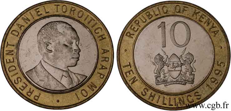 KENYA 10 Shillings Président Daniel Arap Moi 1995  MS 