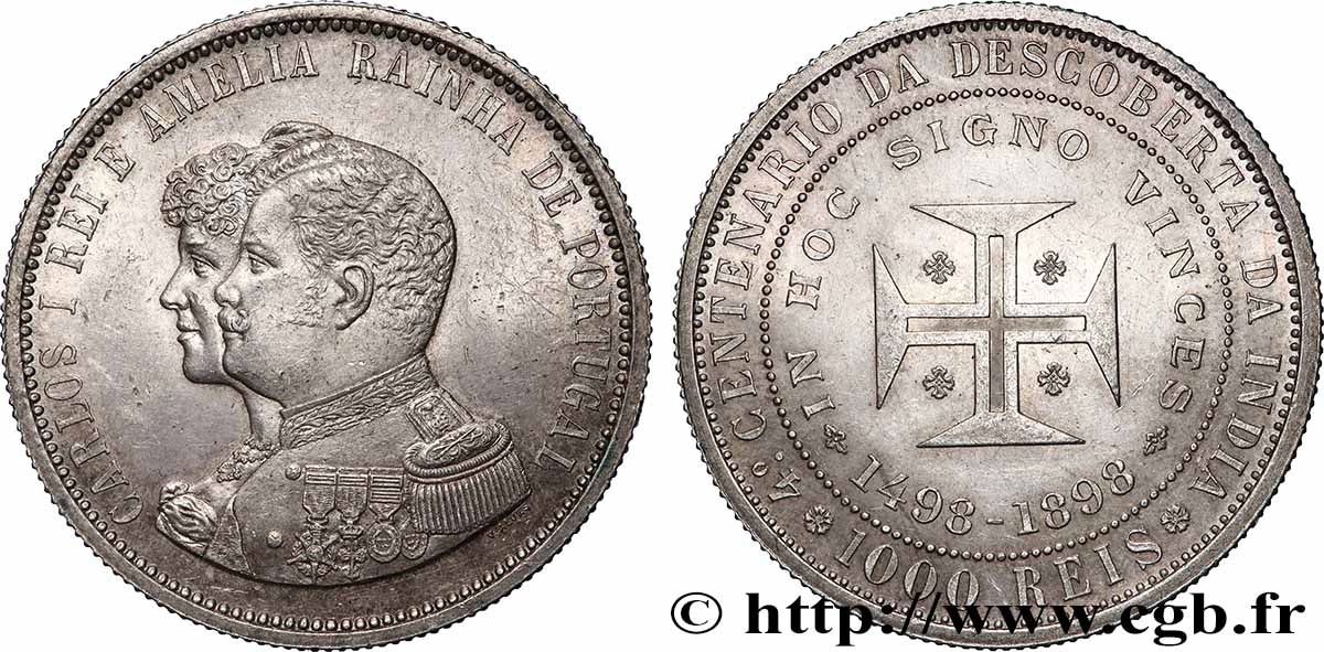 PORTUGAL 1000 Réis Charles Ier et Amélie 1898  SUP 