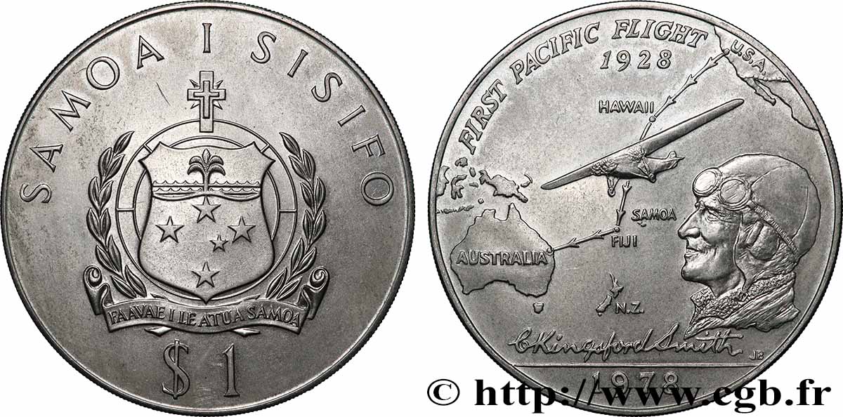 WESTERN SAMOA 1 Tala 50e anniversaire du vol trans-Pacifique 1978 Canberra AU 