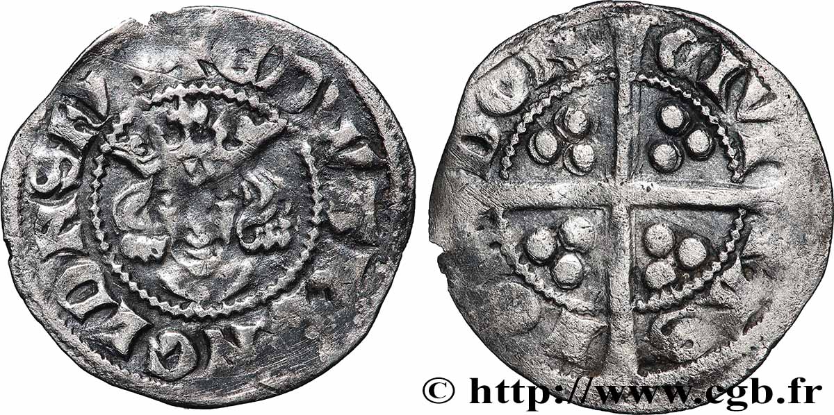 ANGLETERRE - ROYAUME D&nbsp;ANGLETERRE - ÉDOUARD II Penny n.d. Londres fSS 