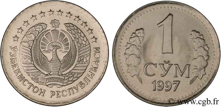 UZBEKISTAN 1 Som emblème national 1997  MS 