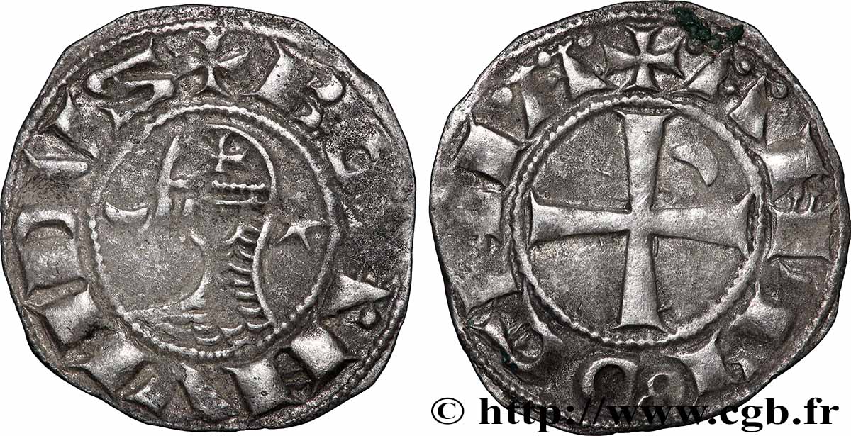 CROISADES - PRINCIPAUTÉ D&nbsp;ANTIOCHE - BOHÉMOND III Denier n.d. Antioche TTB 