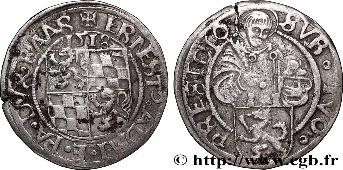 ALLEMAGNE - ÉVÊCHÉ DE PASSAU  1 Batzen - Ernest de Bavières 1518  TTB 