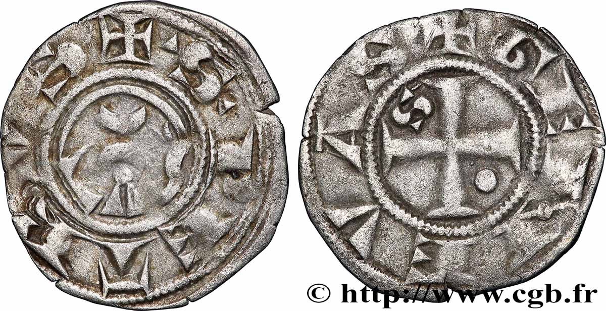 SUISSE - ÉVÊCHÉ DE GENÈVE Denier n.d. Genève TTB 