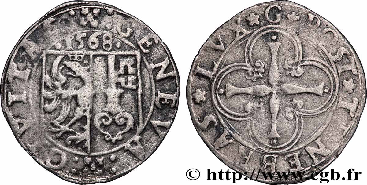 SUISSE - RÉPUBLIQUE DE GENÈVE 3 Sols - République de Genève 1568  TB+ 