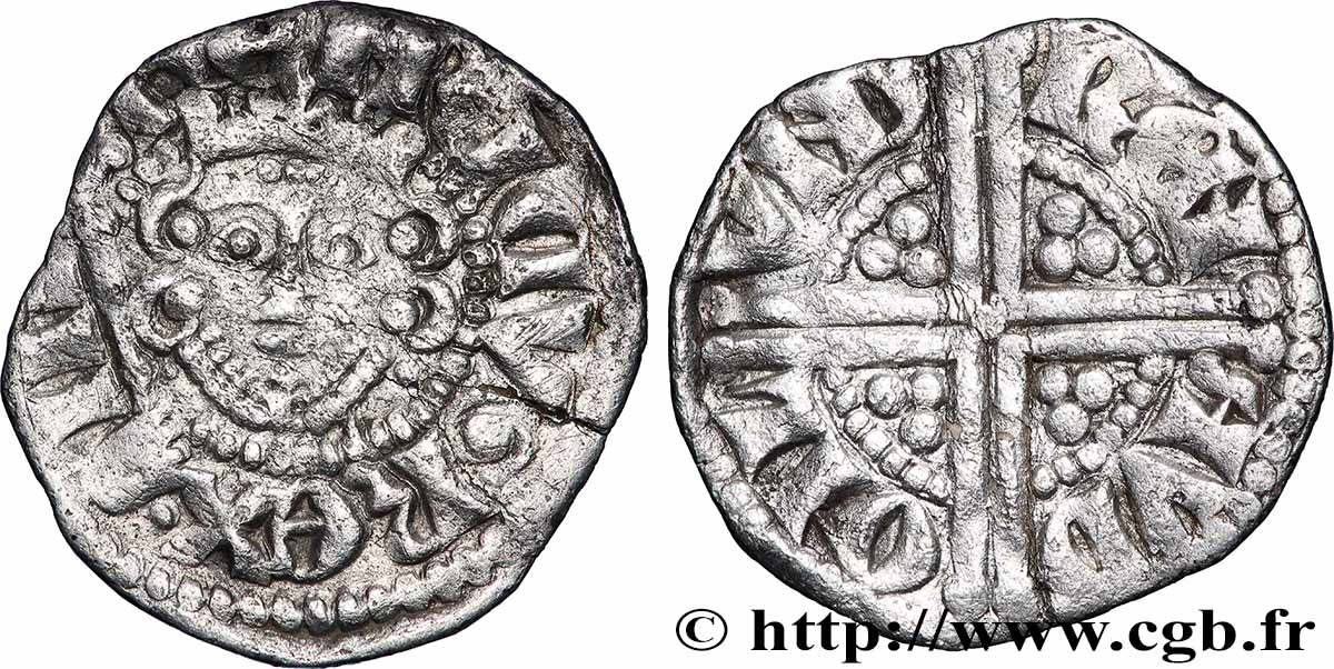 ANGLETERRE - ROYAUME D&nbsp;ANGLETERRE - HENRY III PLANTAGENÊT Penny dit “long cross” n.d. Londres VF 
