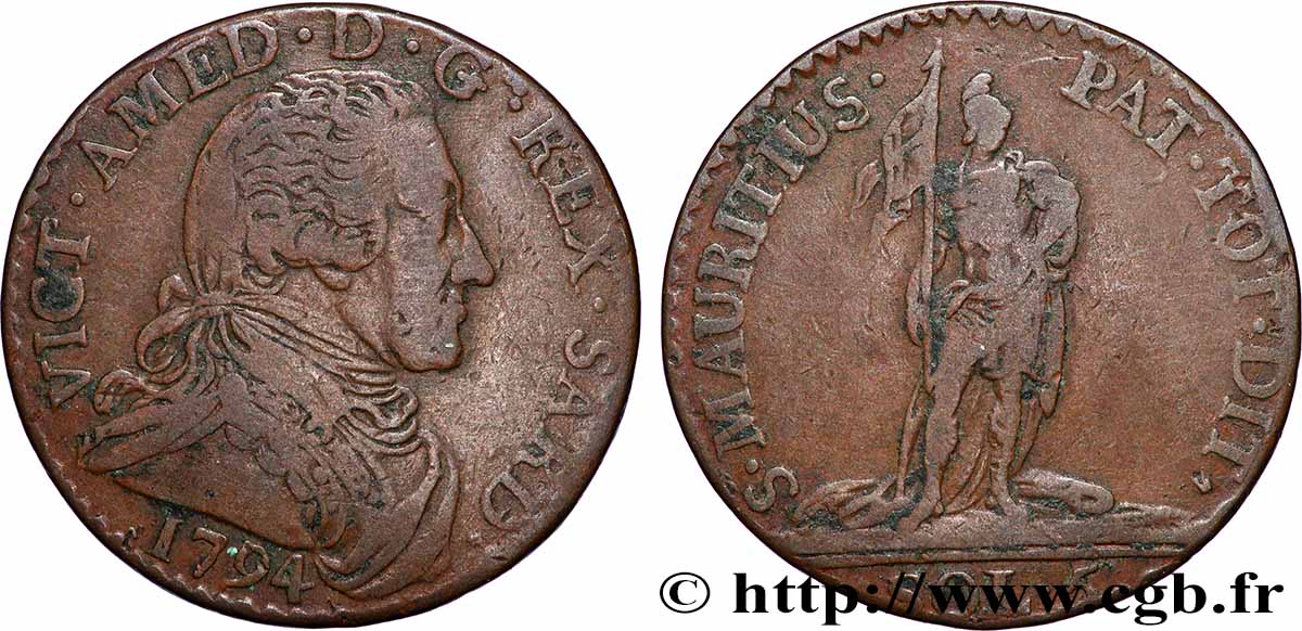 SAVOIA - DUCATO DI SAVOIA - VIITTORIO AMEDEO III 5 Sols (5 Soldi) 1794 Turin q.BB 