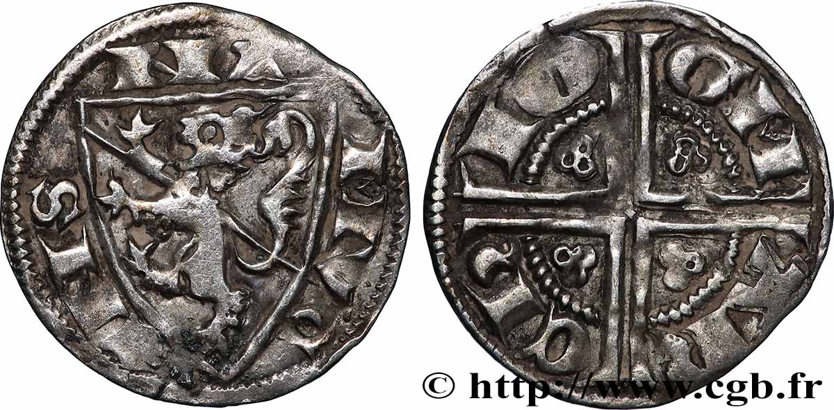 NAMUR - MARQUISAT DE NAMUR - GUI DE DAMPIERRE 1/2 Esterlin n.d.  TTB+ 